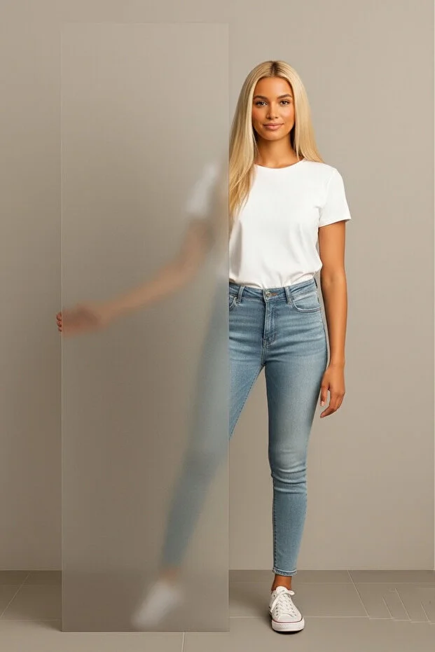 Duşakabin Kare Buzlu Temperli Cam Parlak Aluminyum Sürgülü Kapılı